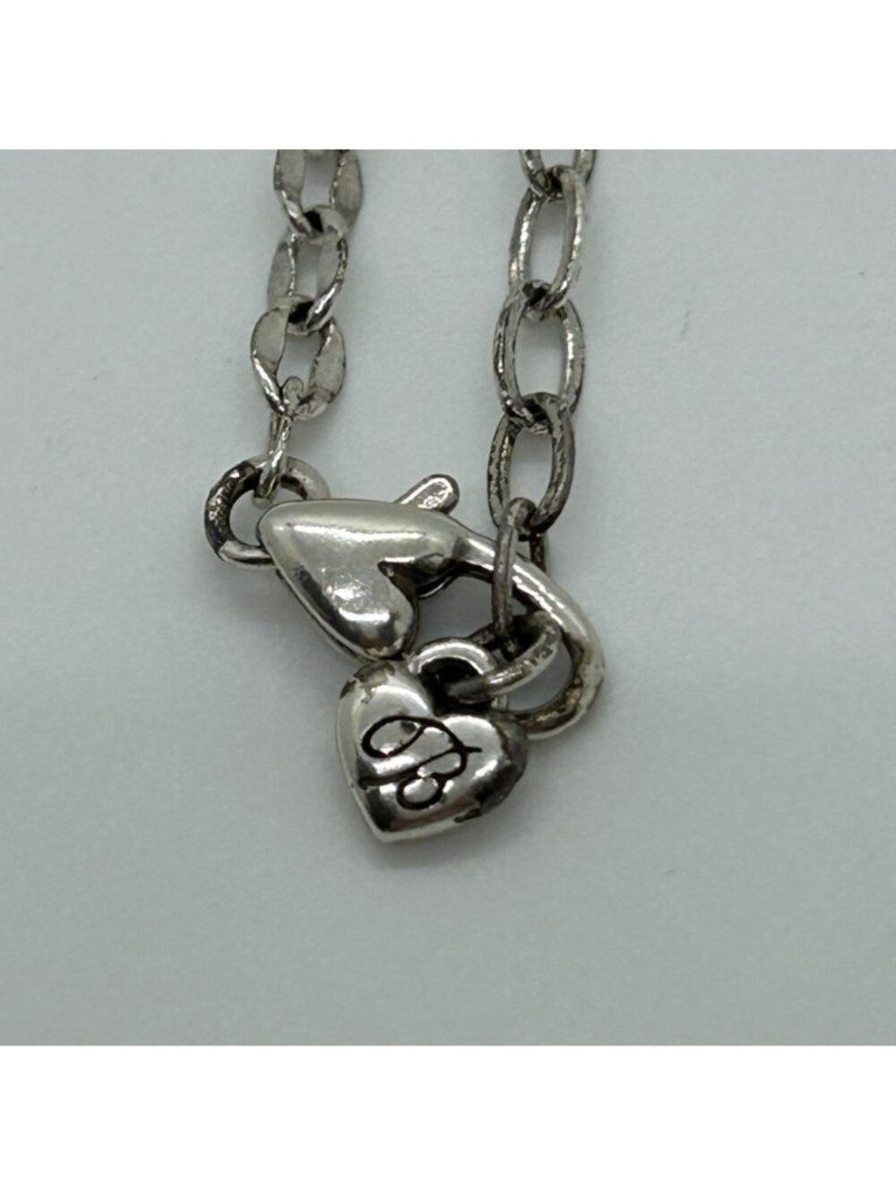 Brighton Bloomingale Silver Tone Bracelet Anklet Flower Heart Clasp Adjustable - Picture 6 of 10